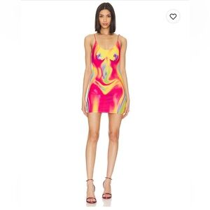 REVOLVE Pola mini dress in Multi Thermal Dye, size S